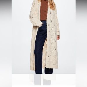 Mango long openwork knitted cardigan new with tags